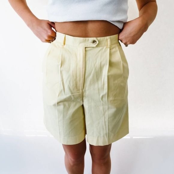 Vintage Yellow High Waisted Longline Shorts 4 - Picture 5 of 6